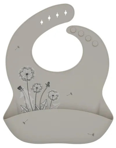 Bavetă din silicon KikkaBoo Platinum Silicone - Flora, Sand