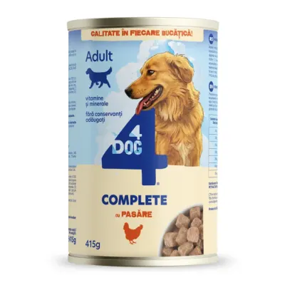 Conserva pentru caini 4Dog cu pui 415 gr