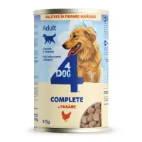 Conserva pentru caini 4Dog cu pui 415 gr