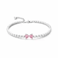 Bratara Tennis Pink Bow cu Argint