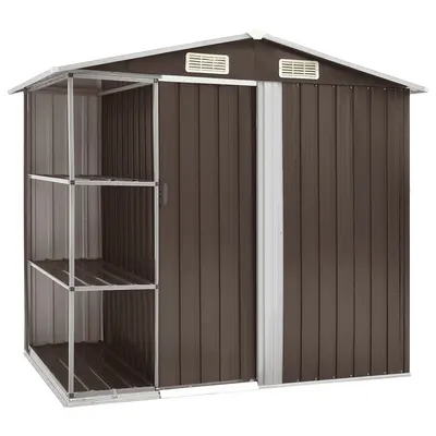 Gossi sopron de gradina cu etajera, maro, 205 x 130 x 183 cm, fier