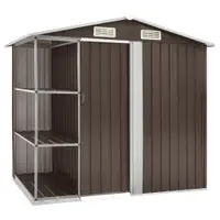 Gossi sopron de gradina cu etajera, maro, 205 x 130 x 183 cm, fier