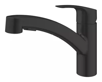 Baterie bucatarie Grohe Eurosmart 303052431, joasa, tip L, dus, 2 functii, monocomanda, Negru mat