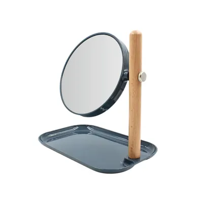 Oglindă machiaj, Bathroom Solution, 15.5 x 22 cm, culoarea antracit