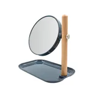 Oglindă machiaj, Bathroom Solution, 15.5 x 22 cm, culoarea antracit