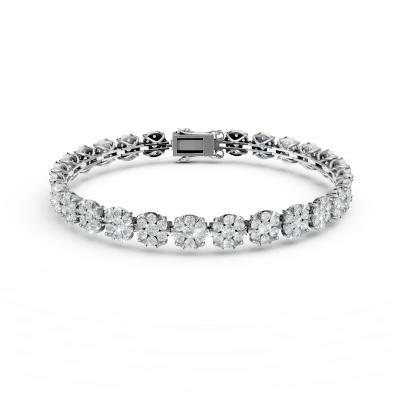 Bratara tennis din aur alb cu diamante de 6ct
