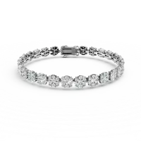 Bratara tennis din aur alb cu diamante de 6ct