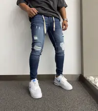 Blugi Skinny Fit Patches Dark-Blue Bgkm3(1112-3) (mărime: 31)