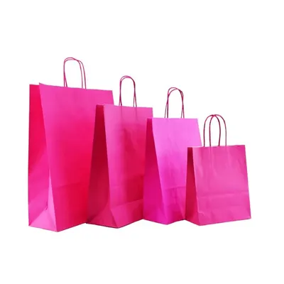 Sacose din Hartie Magenta-Violet cu Maner Sfoara 32x17x39 (100 Buc/set)