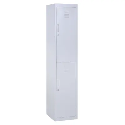 Dulapior Haine din Otel 4 Rafturi 2 Usi cu Inchidere de Siguranta, Gri, 38x46x180cm Vinsetto | Aosom Romania