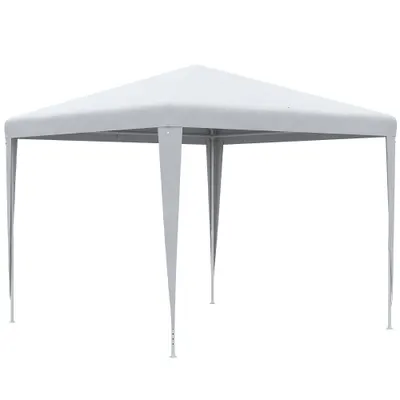 Pavilion Outsunny 3x3 pentru exterior și interior, cadru din oțel, 2,7x2,7m, alb