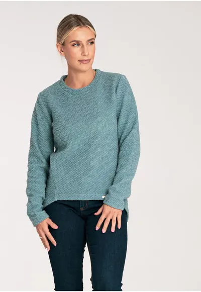 Pulover de lana M1044 - asimetric - menta - design minimalist