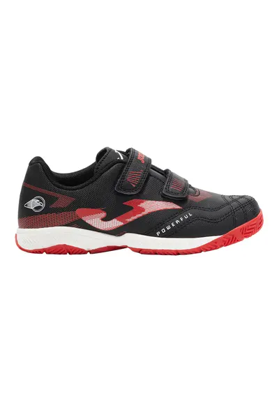 Ghete fotbal cu velcro copii Powerful JR pentru teren sintetic POJW2501TFV - 27 EU - Negru-Rosu