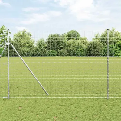 vidaXL Fixare la sol gard Euro 10 x 1,5 m Oțel Galvanizat Argintiu