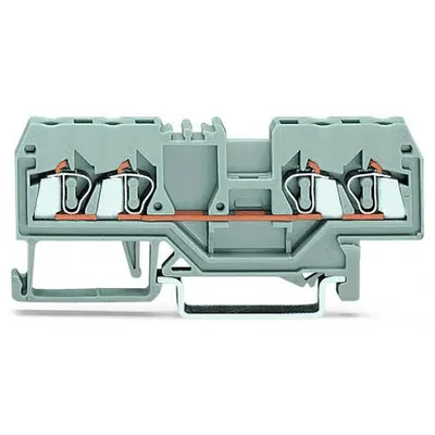 4-conductor through terminal block; 2.5 mm²; center marking; for DIN-rail 35 x 15 and 35 x 7.5; CAGE CLAMP®; 2,50 mm²; yellow