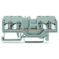 4-conductor through terminal block; 2.5 mm²; center marking; for DIN-rail 35 x 15 and 35 x 7.5; CAGE CLAMP®; 2,50 mm²; yellow