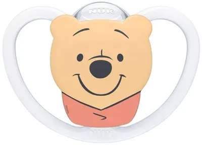 Suzetă din silicon NUK Perfect Match Air - 6-18 luni, Winnie the Pooh, albă