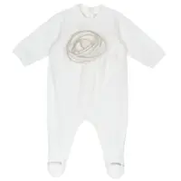 Salopeta bebelusi Chicco din velur, Alb, 00330-69MFCI