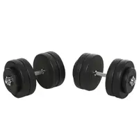 HOMCOM Gantere Reglabile de 50 kg pentru antrenament cu 12 Discuri Cauciucate, 8 x 5 kg si 4 x 1.5 kg, negru| Aosom Romania