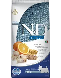 FARMINA N&amp;D Ocean Adult Mini, Hrana uscata pentru caini de talie mica, cu cod, grau, ovaz, portocale 2,5 kg