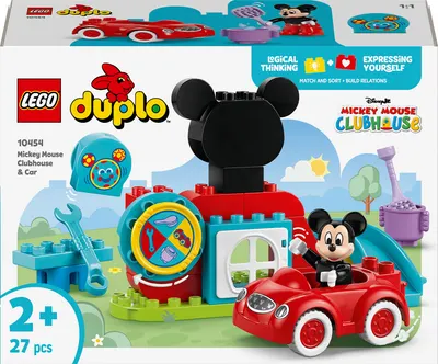 Constructor LEGO Duplo - Clubhouse și mașină Mickey Mouse (10454)