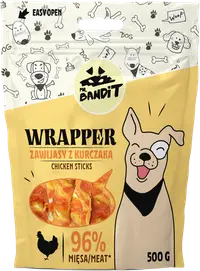 Recompense pentru caini Mr. Bandit WRAPPER sticks, pui, 500g