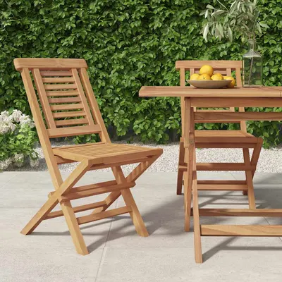 vidaXL Scaune pliante 2 buc 47x63x90 cm lemn masiv de tec