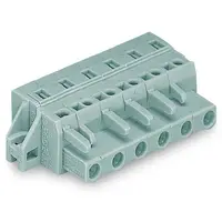 1-conductor female plug; clamping collar; 2.5 mm²; Pin spacing 7.5 mm; 4-pole; 2,50 mm²; gray