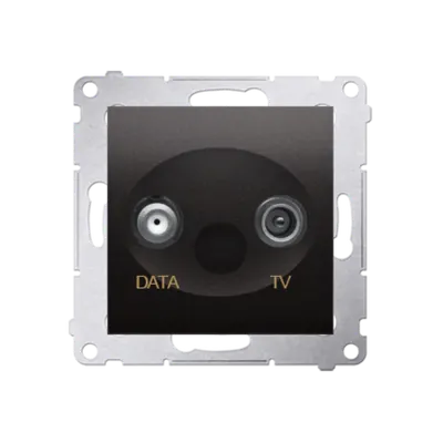 Priza TV-DATA, doua iesiri de tip F, frecventa de intrare 5-500MHz, antracit metalic