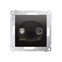 Priza TV-DATA, doua iesiri de tip F, frecventa de intrare 5-500MHz, antracit metalic