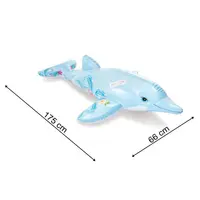 Saltea gonflabila pentru piscina Intex Dolphin, dimensiune 175 x 66 cm, cu manere de sustinere si patch de reparatie inclus