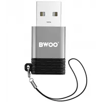 Adaptor Date si Incarcare USB-C - USB-A BWOO BZ-38, Gri