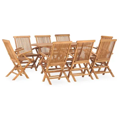 Gossi set mobilier de exterior pliabil, 9 piese, lemn masiv de tec