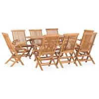 Gossi set mobilier de exterior pliabil, 9 piese, lemn masiv de tec