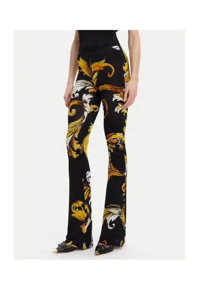 Pantaloni dama negru/galben - stofa