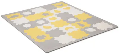 Covoraș de joacă moale KinderKraft - Luno Shapes, galben