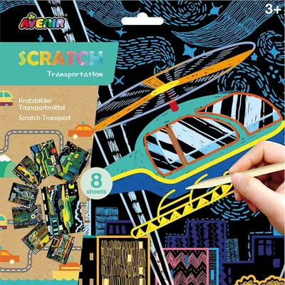Scratch desene Avenir - Transport, 8 buc.