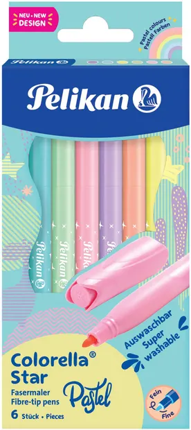 Set de carioci Pelikan Colorella Star - 6 culori, pastel