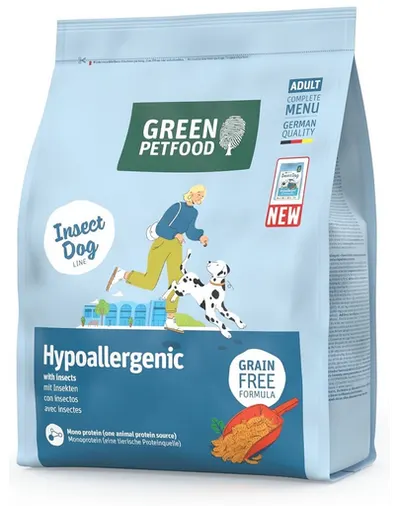 GREEN PETFOOD InsectDog Hypoallergen 900g hrană hipoalergenică fără cereale cu insecte pentru câini