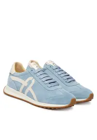Pantofi sport din piele naturala - Alb/Albastru