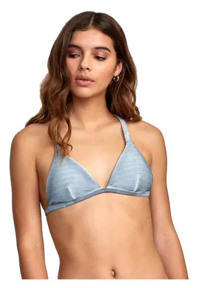 Costum de baie dama - Salt Wash Racer - gri - sutien triunghiular tricotat cu nervuri