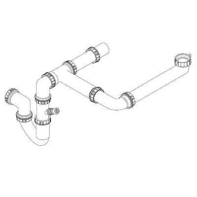Evacuare chiuveta bucatarie Grohe 42619000, ABS, chiveta 2 cuve, conexiune masina vase, Alb