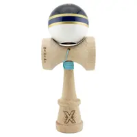 Jucarie de indemanare din lemn, Kendama X, Flippy, Royal Spike, King Size V3, Super Sticky, 18 cm, Albastru
