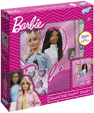 Trusă creativă Totum - Barbie, Decorează-ți propriul jurnal secret cu diamante
