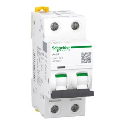 Acti9 Ic60L, Intreruptor Automat Miniatura, 2P, 0.5A, curba B