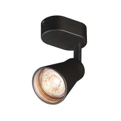 Corp iluminat TAVAN, AVO Wall Luminita GU10, interior negru de lumina TAVAN Montat perete sI PE plan Suprafete, QPAR51, negru, max. 50W