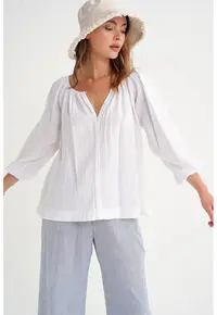 Bluza dama - muselina - alb - textil