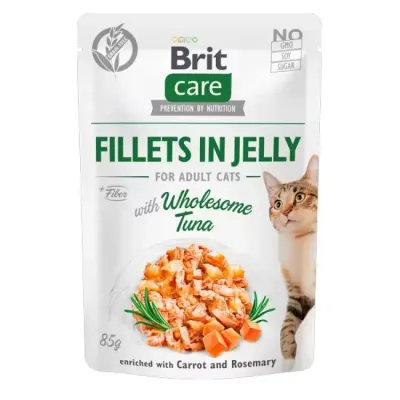 Hrana umeda pentru pisici Brit Care Fillets in Jelly Wholesome Tuna 85 gr