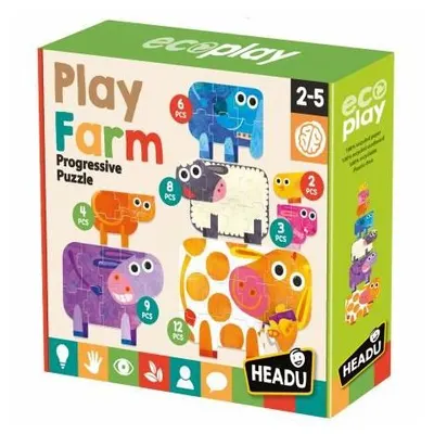 Headu Ecoplay - Puzzle Progresiv - Sa Ne Jucam Cu Ferma