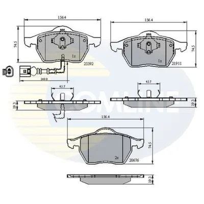 Set placute frana, frana disc COMLINE CBP11111